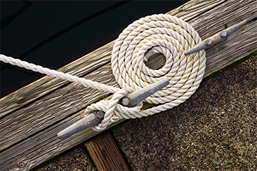 rope on dock cleat